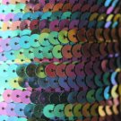 SEQUIN STRING TRIM ~ BLACK Rainbow Iris ~ 6mm FLAT strung by yard  Made in USA