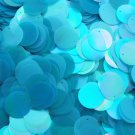 20mm Flat Round Sequin Paillettes Aqua Water Blue Semi Frost Rainbow Made in USA