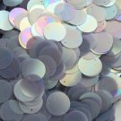 20mm Flat Round Sequin Paillettes Gray Silver Semi Frost Rainbow. Made in USA
