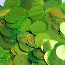20mm Sequins Center Hole Fluorescent Lime Green Metallic. Made in USA