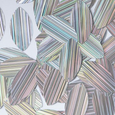 Silver City Lights Reflective Navette Leaf 1.5" Couture Sequin Paillettes