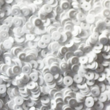 3mm Flat SEQUIN PAILLETTES ~ OPAQUE WHITE ~ Made in USA.