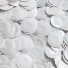 20mm Cup Sequins White Opaque Shiny. Made in USA