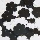 Sequin Flower 1" / 25mm Black and White Duo Two Sided Opaque. Made in USA