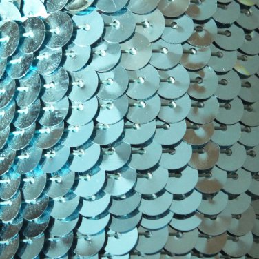 Sequin Trim 6mm Light Aqua Blue Shiny Metallic. 5 yards / 15' per pack