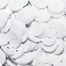 8mm Cup SEQUIN FACET PAILLETTES ~ Opaque WHITE Shiny ~ Made in USA