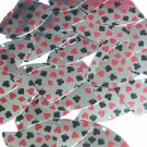Sequin Fishscale Fin 1.5" Playing Card Clubs Hearts Spades Diamonds Silver