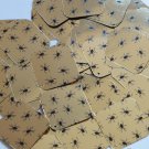 Square Diamond Sequin 1.5" Black Spiders Print on Gold Metallic Paillettes