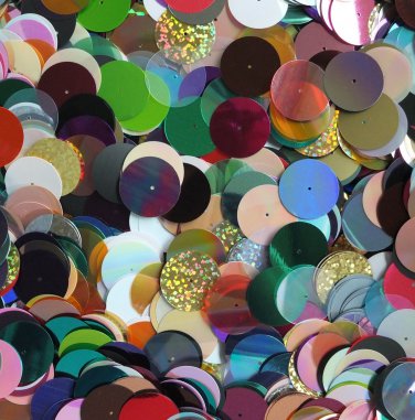 20mm Sequins Center Hole Super Color and Finish Mix Assortment. Made in USA