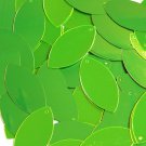 Lime Green Fluorescent Metallic Shiny Navette Leaf 1.5" Couture Sequin Paillette