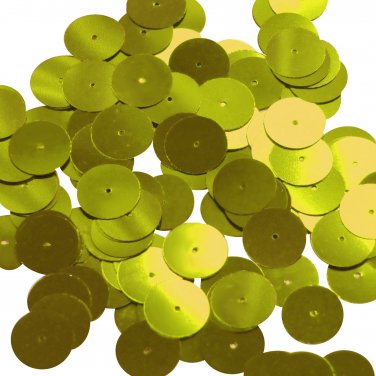 Round Sequin 15mm Yellow Metallic Couture Paillettes