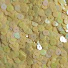 6mm Flat Round Sequins Yellow Rainbow Iris Opaque.