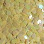 8mm Flat Round Sequins Yellow Rainbow Iris Opaque.