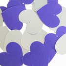 Sequin Heart 1.375" Purple Silver Metallic Couture Paillettes. Made in USA.
