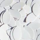 Navette Leaf Sequin 1.5" White Matte Silk Frost Couture Paillettes