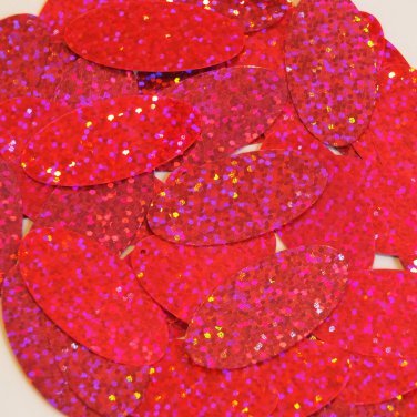 Oval Sequin 1.5" Hot Pink Fluorescent Hologram Glitter Sparkle Metallic
