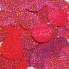 Round Sequin 1.5" Hot Pink Fluorescent Hologram Glitter Sparkle Metallic