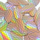 Navette Leaf Sequin 1.5" Black Gold Fish Scale Effect Print Lazersheen Metallic