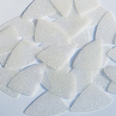 Fishscale Fin Sequin 1.5" Crystal White Metallic Sparkle Glitter Texture