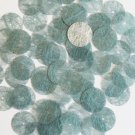 Round Sequin 15mm Aqua Blue Silky Fiber Strand Fabric Couture Paillettes