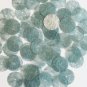 Round Sequin 15mm Aqua Blue Silky Fiber Strand Fabric Couture Paillettes