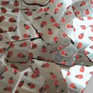 Rectangle Sequin 1.5" Ladybug Ladybird Print on Silver Metallic Paillettes