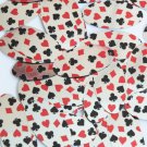 Oval Sequin 1.5" Playing Card Clubs Hearts Spades Diamonds Silver Paillettes