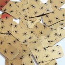 Rectangle Sequin 1.5" Black Spiders Print on Gold Metallic Couture Paillettes