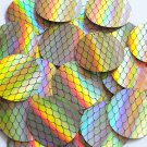 Round Sequin 1.5" Black Gold Fish Scale Effect Print Lazersheen Shiny Paillettes