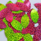 Navette Leaf Sequin 1.5" Lime Hot Pink Fluorescent 2 sided Hologram Glitter