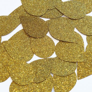 Teardrop Sequin 1.5" Medium Gold Metallic Sparkle Glitter Texture Paillettes