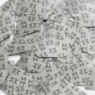 Long Diamond Sequin 1.75" Tree Frog Print on Silver Metallic Couture Paillettes