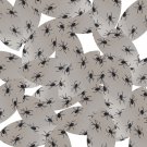 Navette Leaf Sequin 1.5" Black Spiders Print on Silver Metallic Paillettes