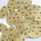 Oval Sequin 1.5" Black Spiders Print on Silver Metallic Couture Paillettes