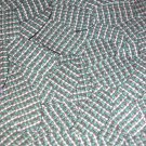 Oval Sequin 1.5" Green Silver Rocaille Seed Bead Print Metallic Paillettes