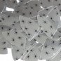Fishscale Fin Sequin 1.5" Black Spiders Print on Silver Metallic Paillettes