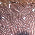 Oval Sequin 1.5" Red Silver Rocaille Seed Bead Print Metallic Couture Paillettes