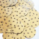 Round Sequin 1.5" Black Spiders Print on Gold Metallic Couture Paillettes