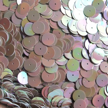 10mm Flat Round Sequins Coffee Brown Rainbow Iris Opaque.