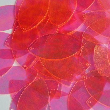 Orange Crystal Rainbow Iridescent Navette Leaf 1.5" Couture Sequin Paillettes