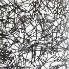 Sequin Teardrop 1.5" Black White Crazy Scribble Pattern Opaque