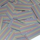 Sequin Rectangle 1.5" Rainbow Pinstripe Print on Shiny Metallic