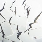 Rectangle Sequin 1.5" White Matte Silk Frost Couture Paillettes