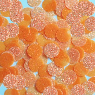 Round Sequin 15mm Light Orange Neon Fluorescent Sparkle Glitter Texture