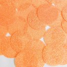 Round Sequin 40mm Light Orange Neon Fluorescent Sparkle Glitter Texture