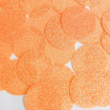 Round Sequin 40mm Light Orange Neon Fluorescent Sparkle Glitter Texture