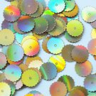 Sequin Round Ruffle Edge 1/2" Gold Lazersheen Reflective Metallic. Made in USA