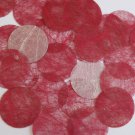 Round Sequin 40mm Deep Rose Pink Silky Fiber Strand Fabric Couture Paillettes