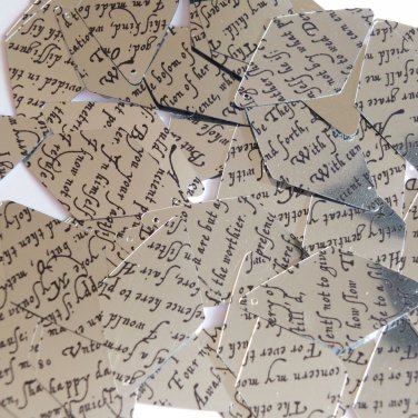 Sequin Long Diamond 1.75" Black Silver Midsummer Nights Dream Shakespeare Script