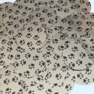 Sequin Round 1.5" Black Gold Animal Paw Print  Metallic